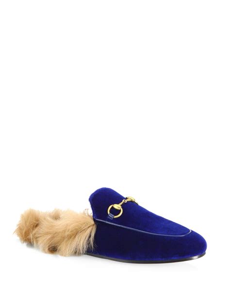 gucci schuhe blau|gucci velvet mules with fur.